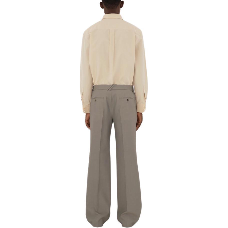 Shop 버버리 베이지 솔리드 컬러 루즈 핏 긴팔 셔츠. 80894851