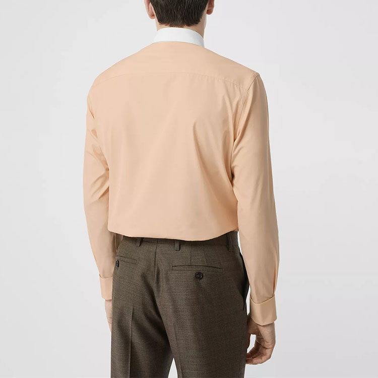 Burberry  Solid Color Pleated Long Sleeve Shirt Beige 45580571 圖 5