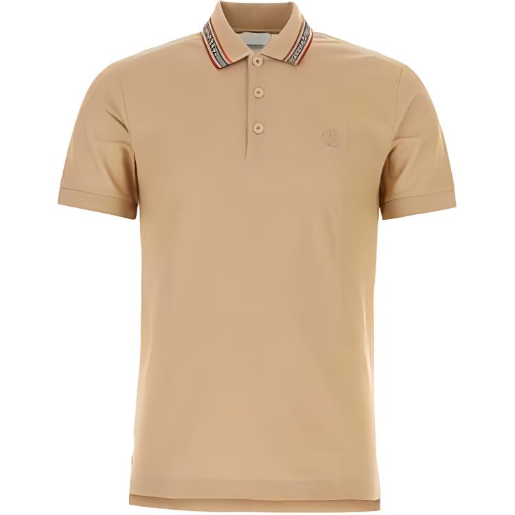 Burberry  Solid Color Polo Shirt Short Sleeve Casual Khaki. 80831591