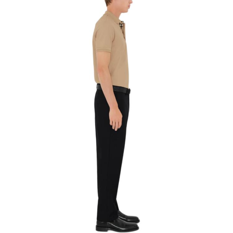 Purchase Burberry  Solid Color Short Sleeve Polo Shirt Beige. 80991671