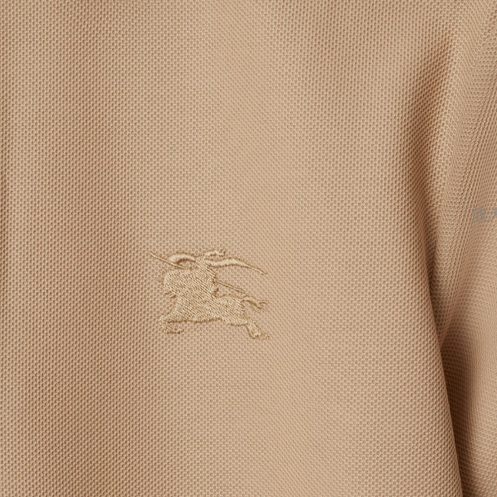 Details for Burberry  Solid Color Short Sleeve Polo Shirt Beige. 80991671