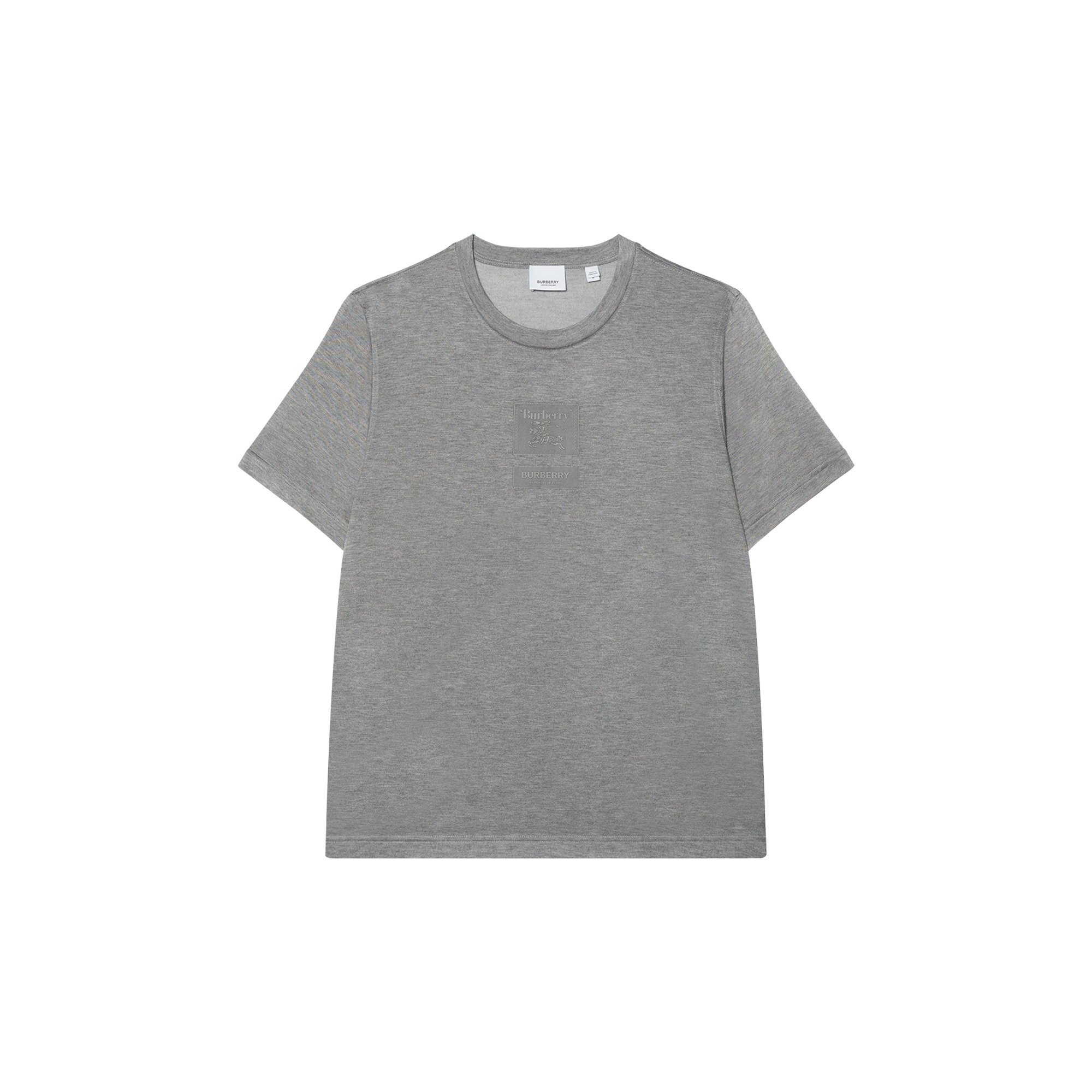 Burberry  Solid Color Slim Fit Grey Crew Neck T-Shirt. 80730471