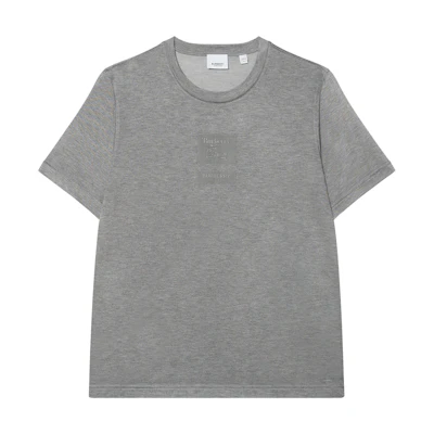 Burberry Solid Color Slim Fit Grey Crew Neck T-Shirt. 80730471