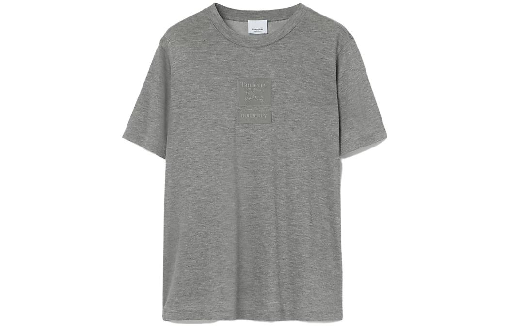 Burberry  Solid Color Slim Fit Grey Crew Neck T-Shirt. 80730471 圖 2