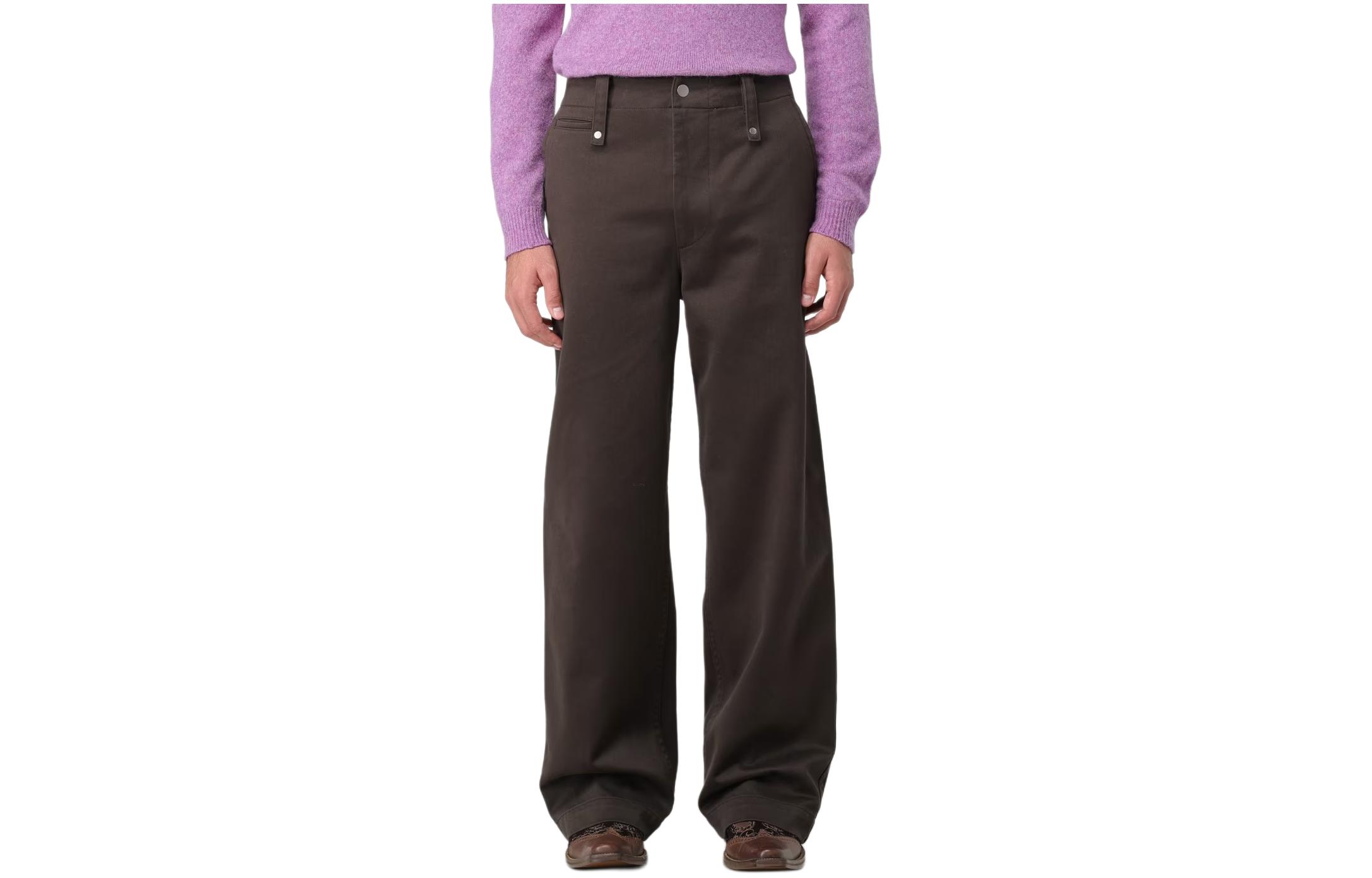 Order Burberry Celana Kasual Warna Solid Coklat Tua Model Straight Fit. 80766451