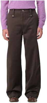 Burberry Celana Kasual Warna Solid Coklat Tua Model Straight Fit. 80766451 Order Burberry Celana Kasual Warna Solid Coklat Tua Model Straight Fit. 80766451