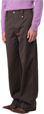 Burberry Celana Kasual Warna Solid Coklat Tua Model Straight Fit. 80766451 Shop Burberry Celana Kasual Warna Solid Coklat Tua Model Straight Fit. 80766451