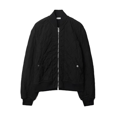 Burberry Solid Color Zip-Up Casual Cotton Jacket - Black 80838271