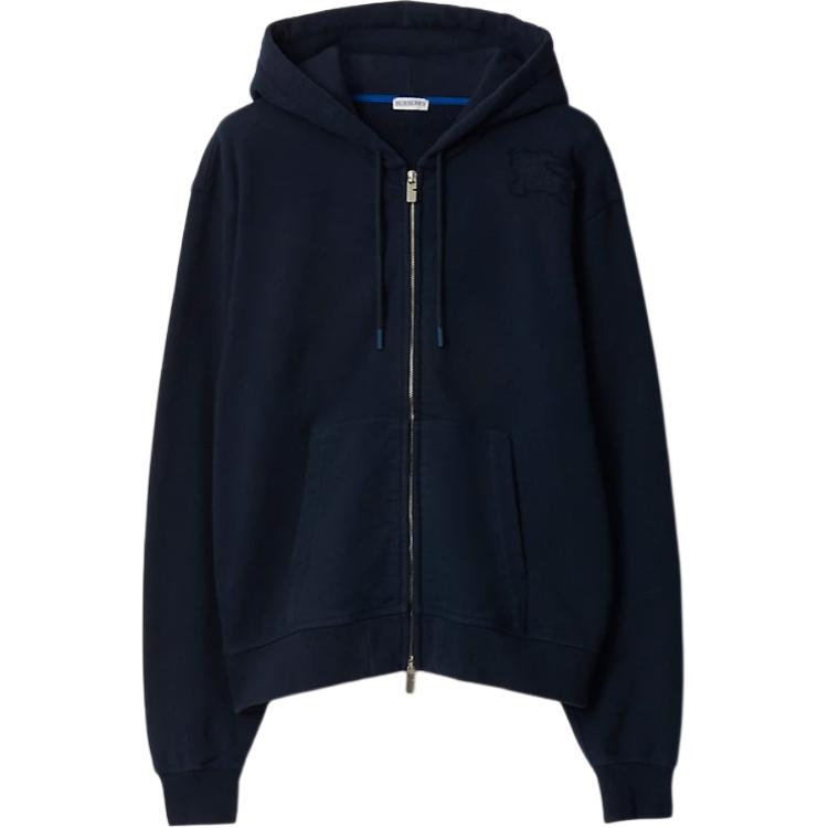 Buy Burberry Jaket Hoodie Zip Warna Solid - Biru Navy 80946171