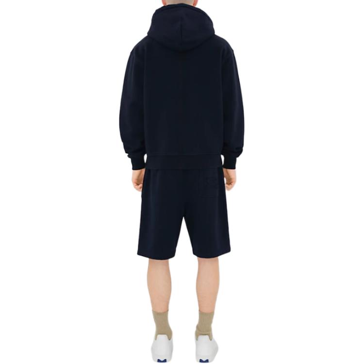 Purchase Burberry Jaket Hoodie Zip Warna Solid - Biru Navy 80946171