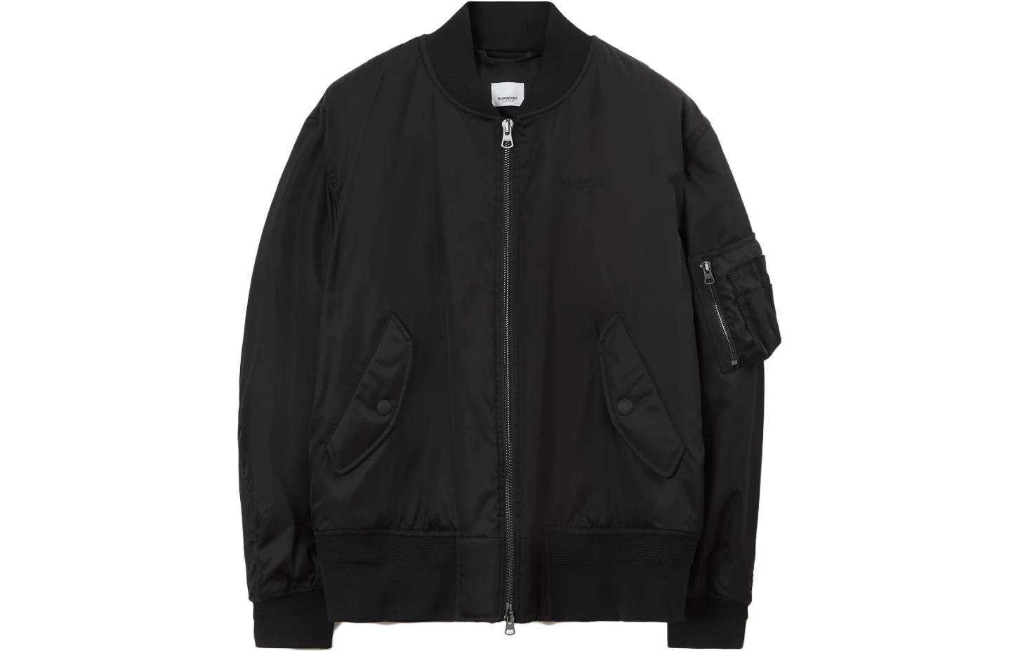 Burberry  Solid Color Zip-Up Jacket Black 80717251 圖 2