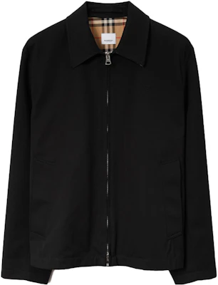 Burberry Solid Color Zip-Up Jacket Black Long Sleeve 80710561 Order Burberry Solid Color Zip-Up Jacket Black Long Sleeve 80710561