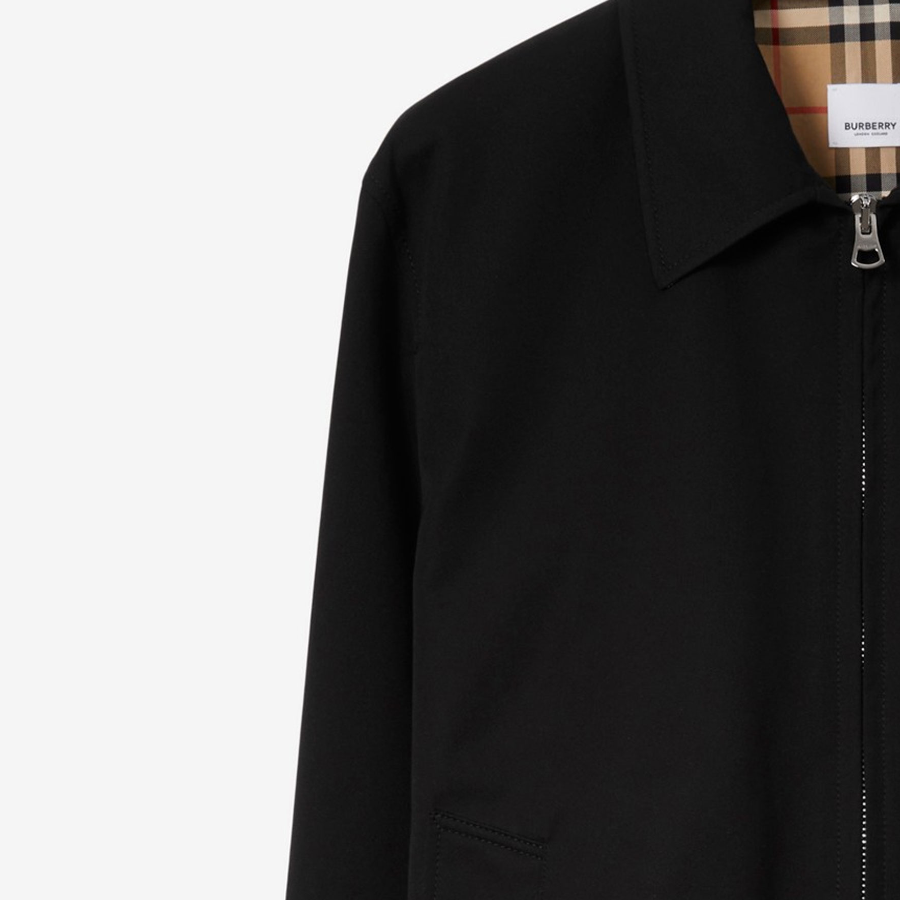 Burberry  Solid Color Zip-Up Jacket Black Long Sleeve 80710561 圖 6