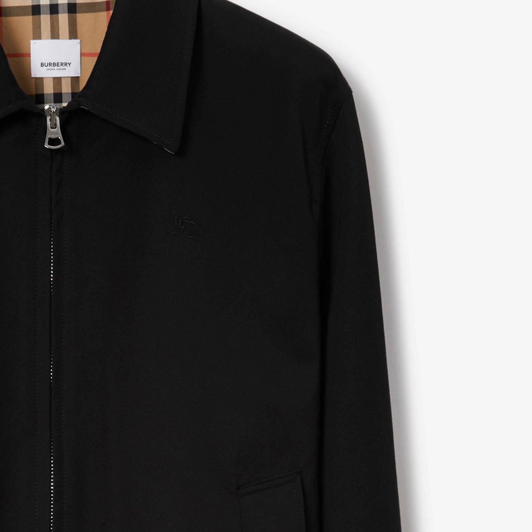 Burberry  Solid Color Zip-Up Jacket Black Long Sleeve 80710561 圖 7