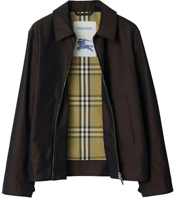 Burberry 棕色純色長袖拉鍊外套 80890061 Shop Burberry 棕色純色長袖拉鍊外套 80890061