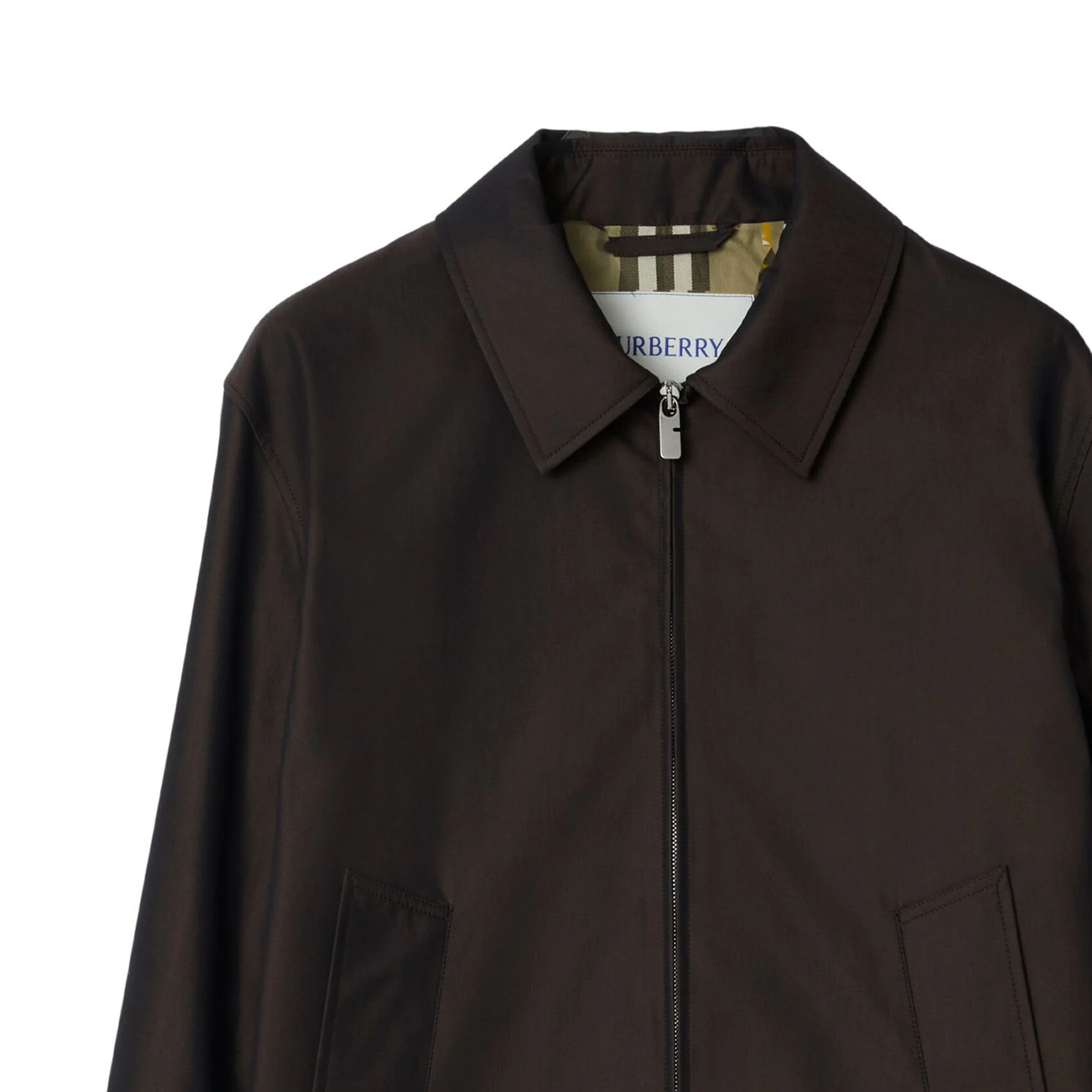 Burberry  Solid Color Zip-Up Long Sleeve Jacket in Brown. 80890061 圖 5