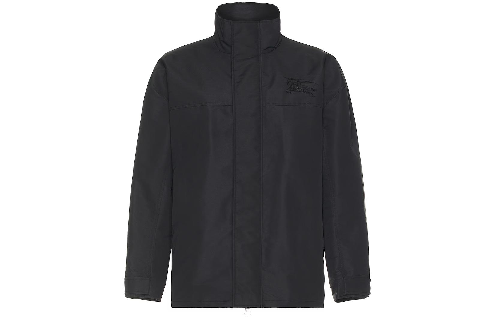 Burberry  Solid Color Zip-Up Stand Collar Jacket - Black 80702841 圖 2