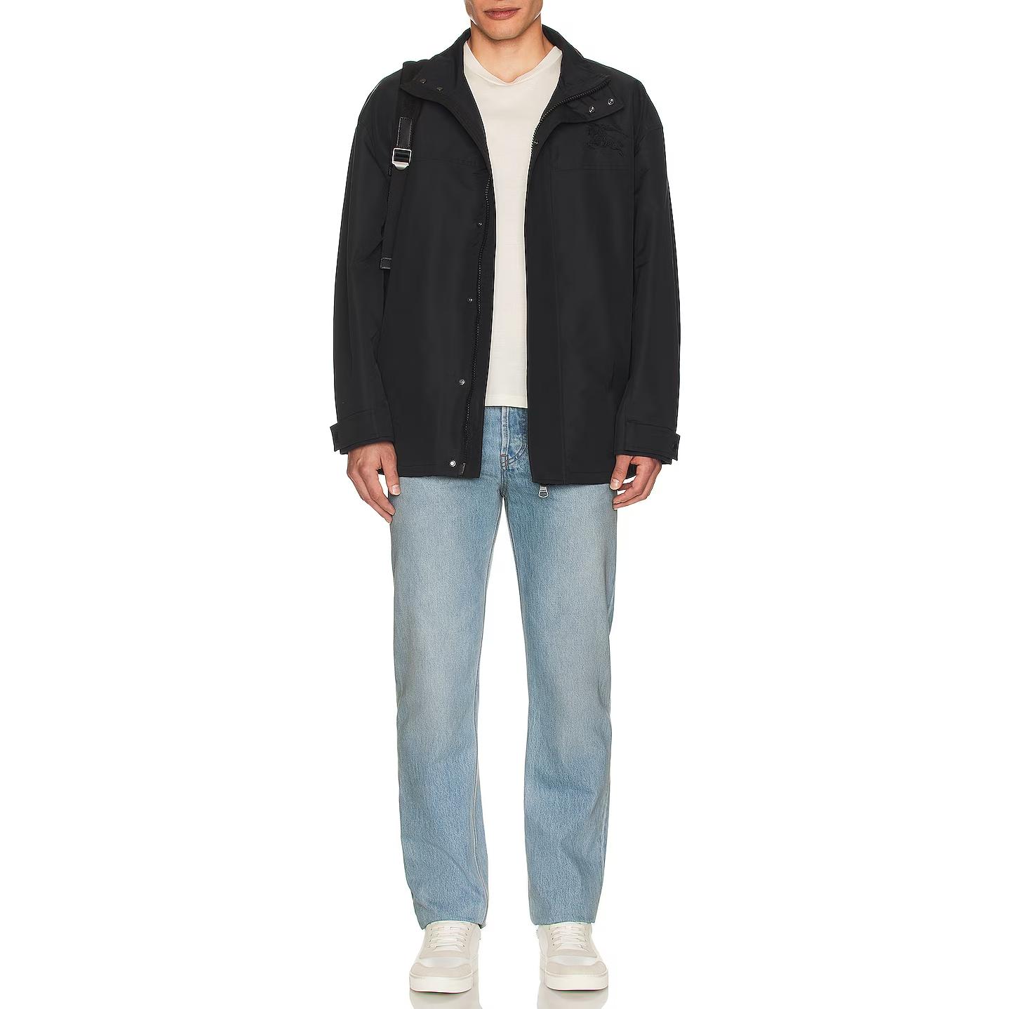 Burberry  Solid Color Zip-Up Stand Collar Jacket - Black 80702841 圖 4