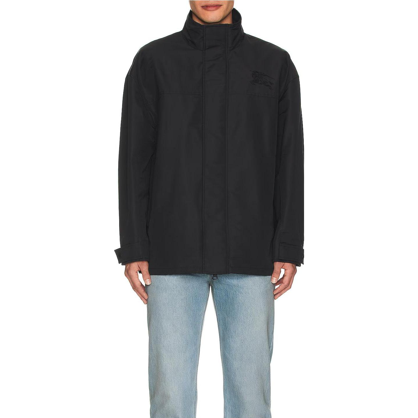 Burberry  Solid Color Zip-Up Stand Collar Jacket - Black 80702841 圖 5