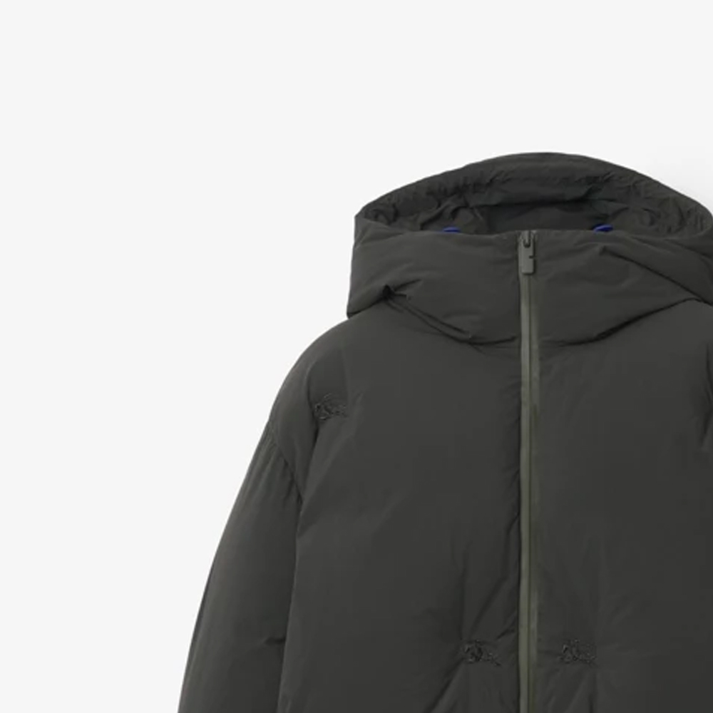 Details for バーバリー ソリッドカラー ジッパーフード ダウンジャケット オブシディアングレー 80838181