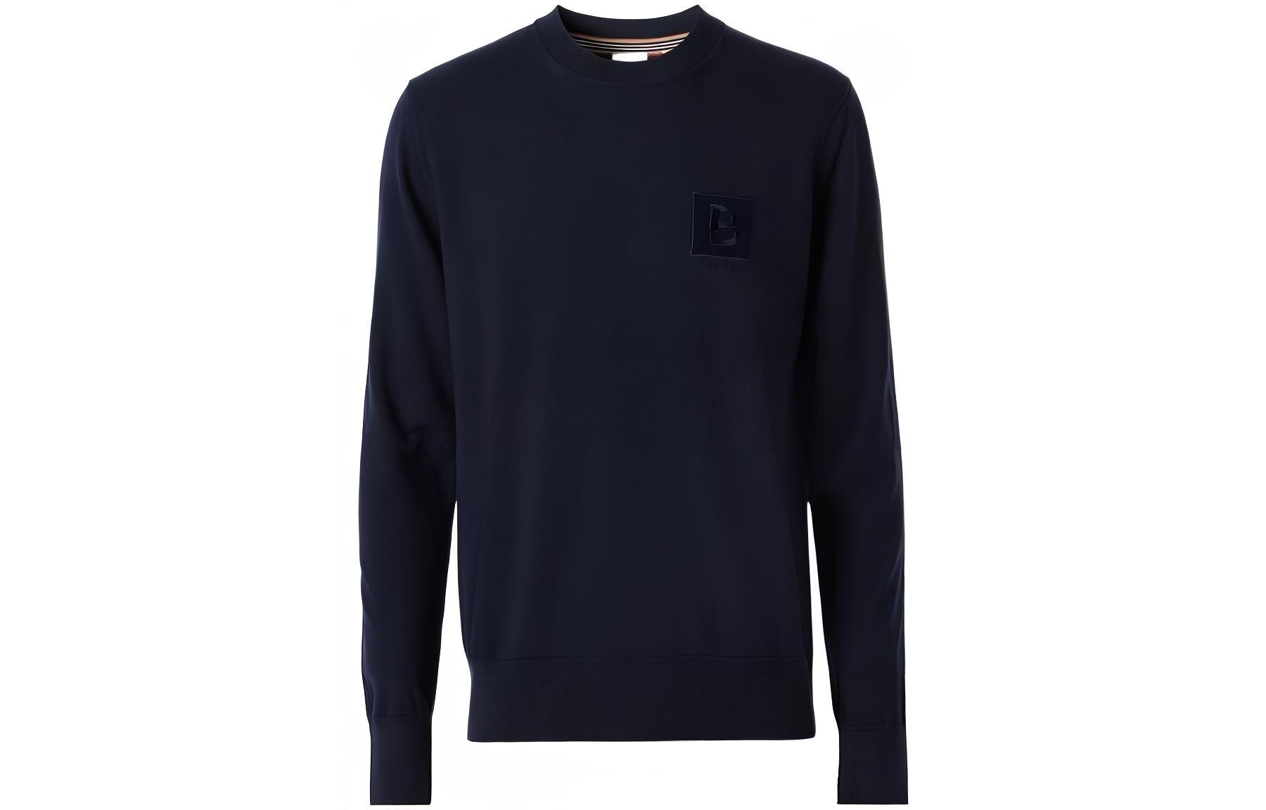 Order Burberry  Solid Crewneck Pullover Sweater Navy Blue. 80616771