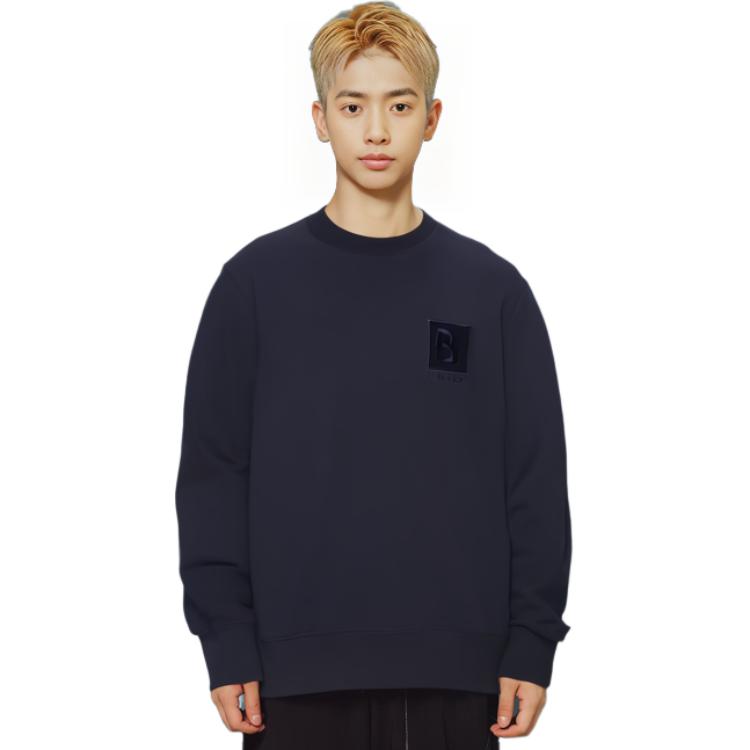 Lookbook Burberry  Solid Crewneck Pullover Sweater Navy Blue. 80616771