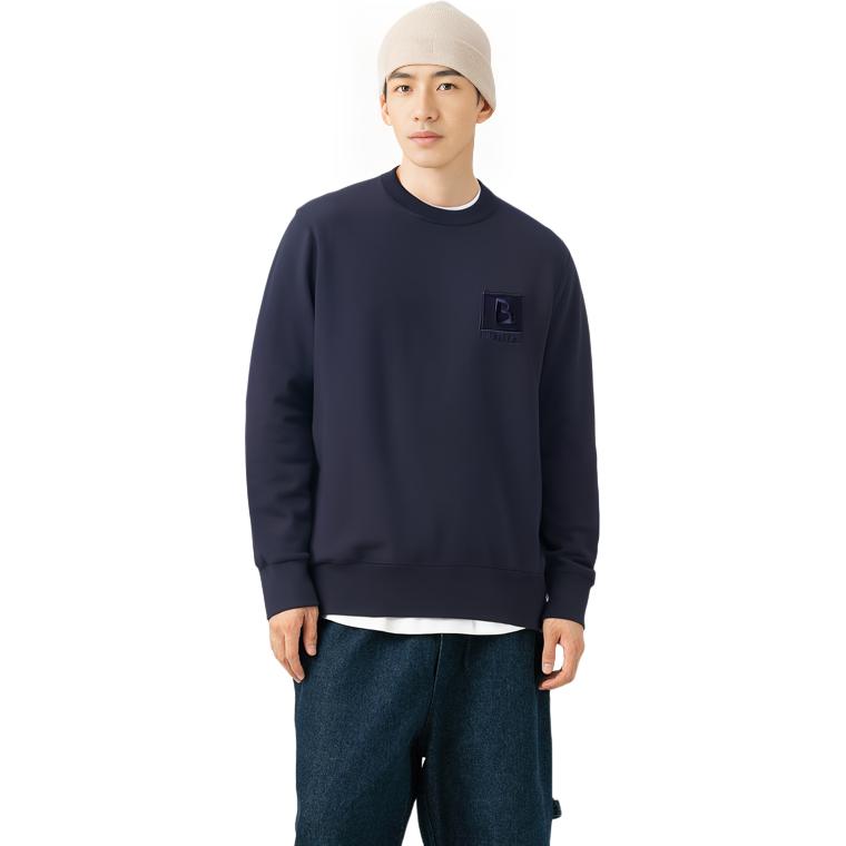 Purchase Burberry  Solid Crewneck Pullover Sweater Navy Blue. 80616771