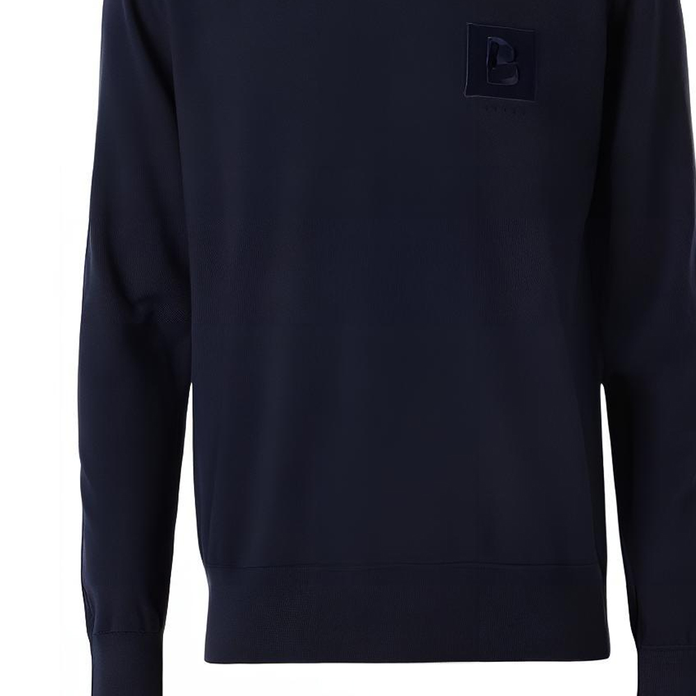 Sizing Burberry  Solid Crewneck Pullover Sweater Navy Blue. 80616771