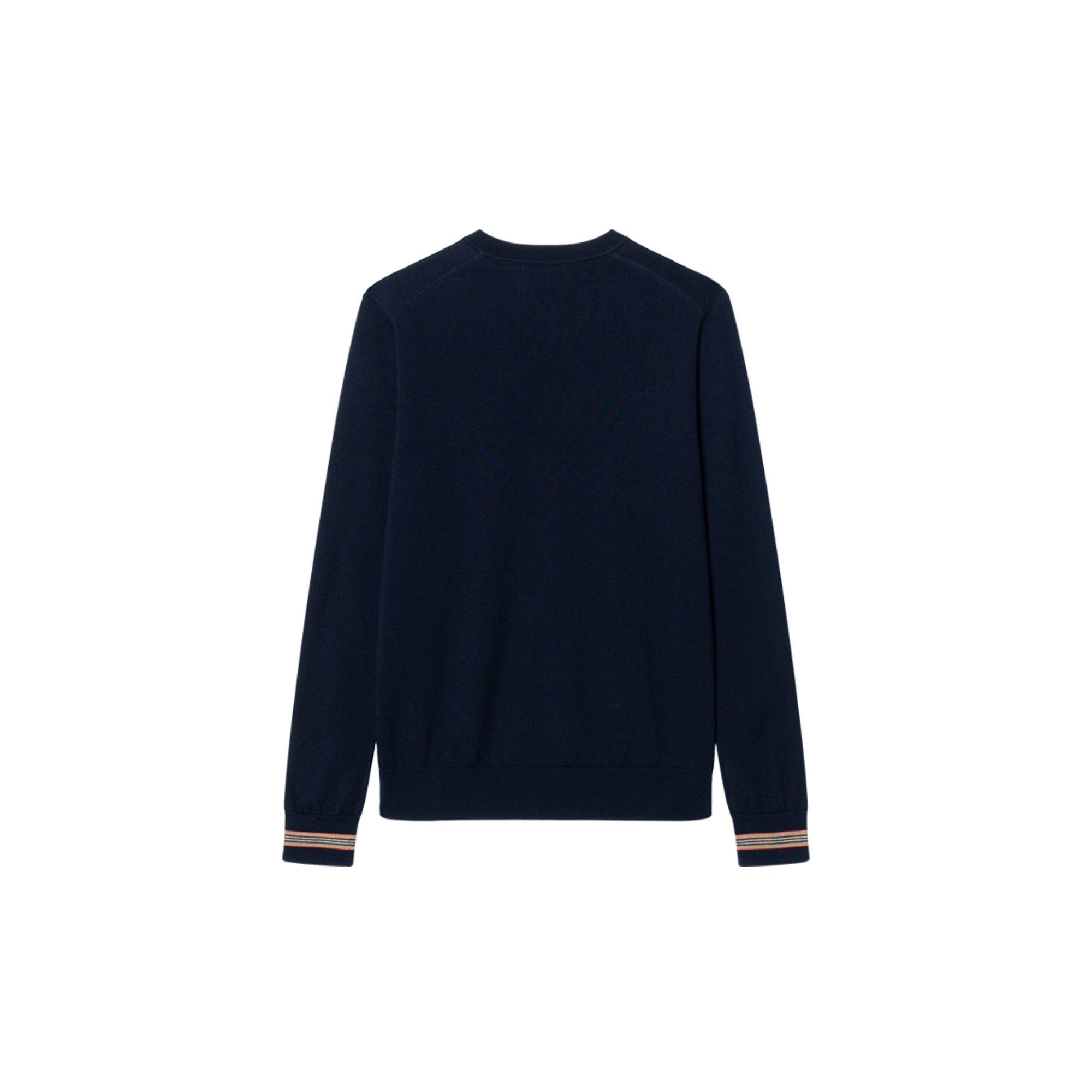 Lookbook Burberry  Solid Crewneck Striped Knit Sweater Navy Blue 80926231