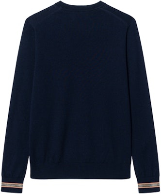 Burberry Solid Crewneck Striped Knit Sweater Navy Blue 80926231 Lookbook Burberry Solid Crewneck Striped Knit Sweater Navy Blue 80926231