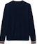 Lookbook Burberry Solid Crewneck Striped Knit Sweater Navy Blue 80926231