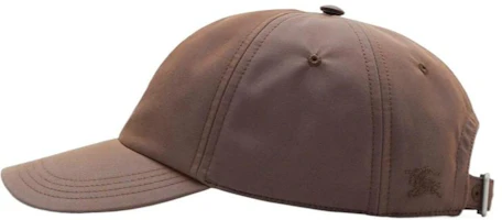 Shop Burberry 純色設計棉質棒球帽 棕色 80895371