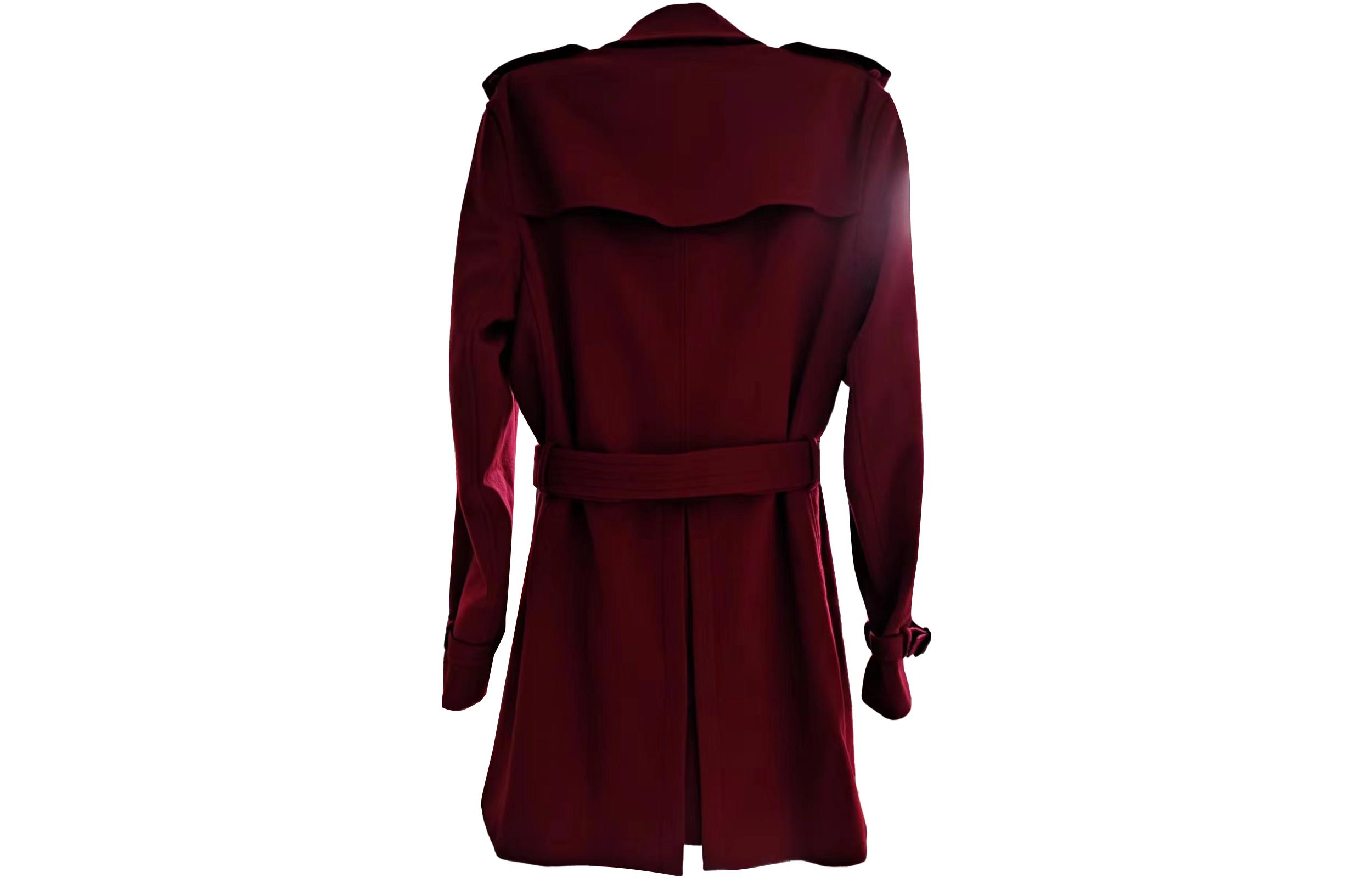 Lookbook Abrigo Largo Burberry Doble Botonadura Manga Larga Rojo Intenso. 80469751