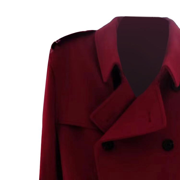 Shop Abrigo Largo Burberry Doble Botonadura Manga Larga Rojo Intenso. 80469751