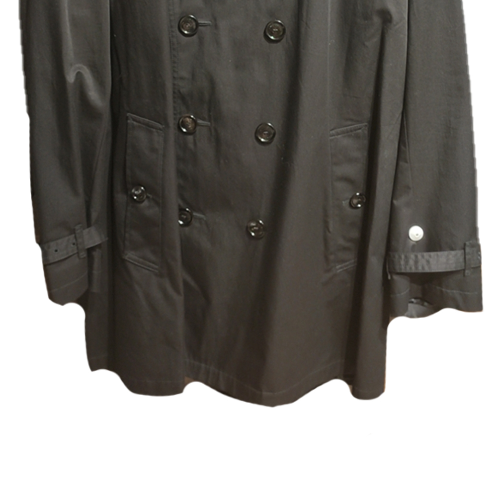 Details for Burberry Mantel Trench Hitam Double-Breasted Solid. 80621671