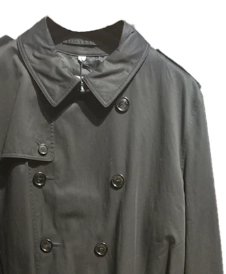 Burberry Mantel Trench Hitam Double-Breasted Solid. 80621671 Cheap Burberry Mantel Trench Hitam Double-Breasted Solid. 80621671
