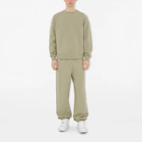 Shop Burberry Solid Elastic Waist Knit Sweatpants with Knight Patch - Moss Green 80946311