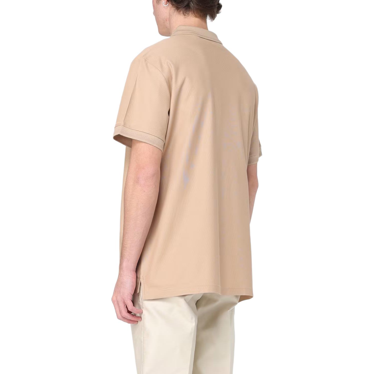 Shop Burberry  Solid Khaki Short Sleeve Polo Shirt Casual Style 80831571