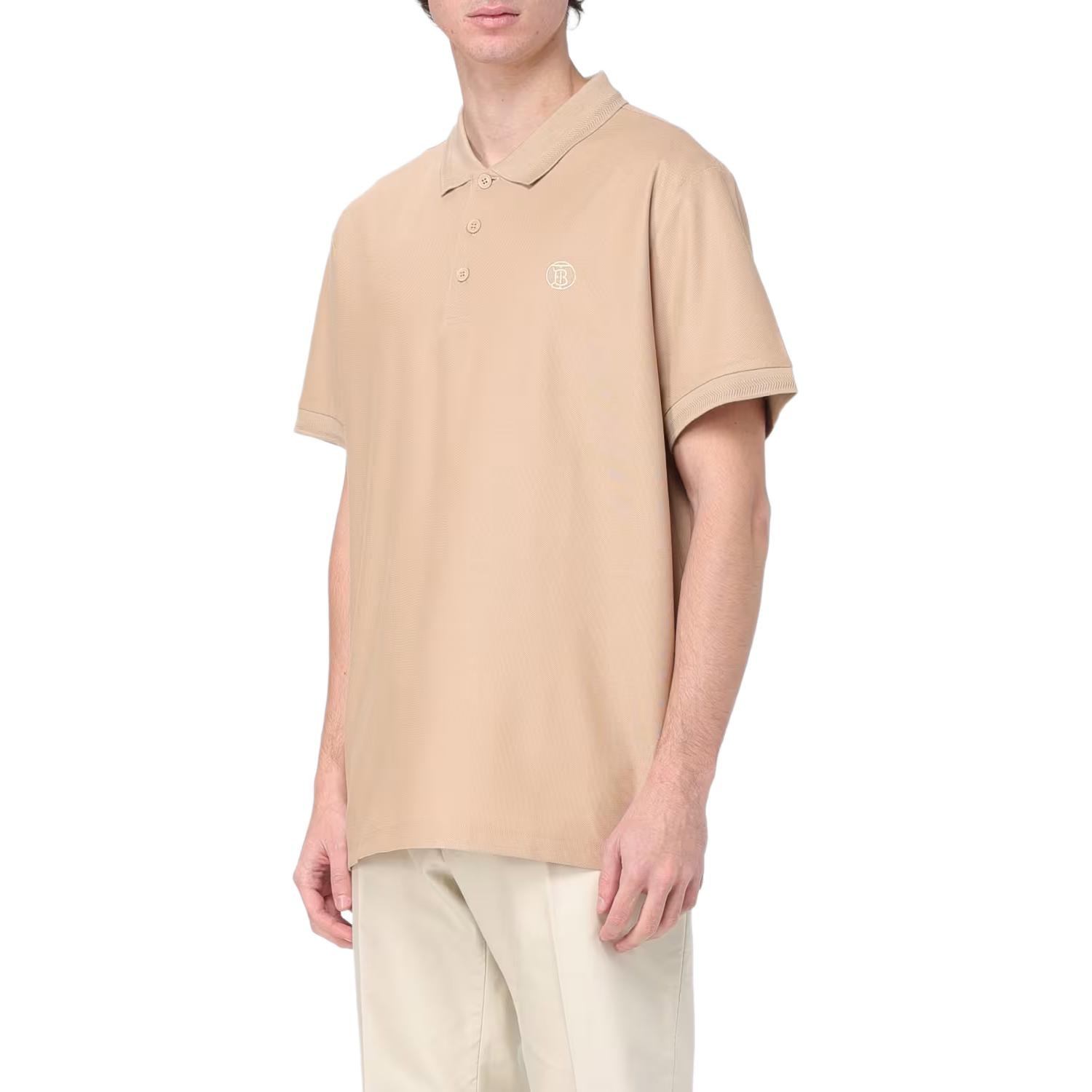 Purchase Burberry  Solid Khaki Short Sleeve Polo Shirt Casual Style 80831571