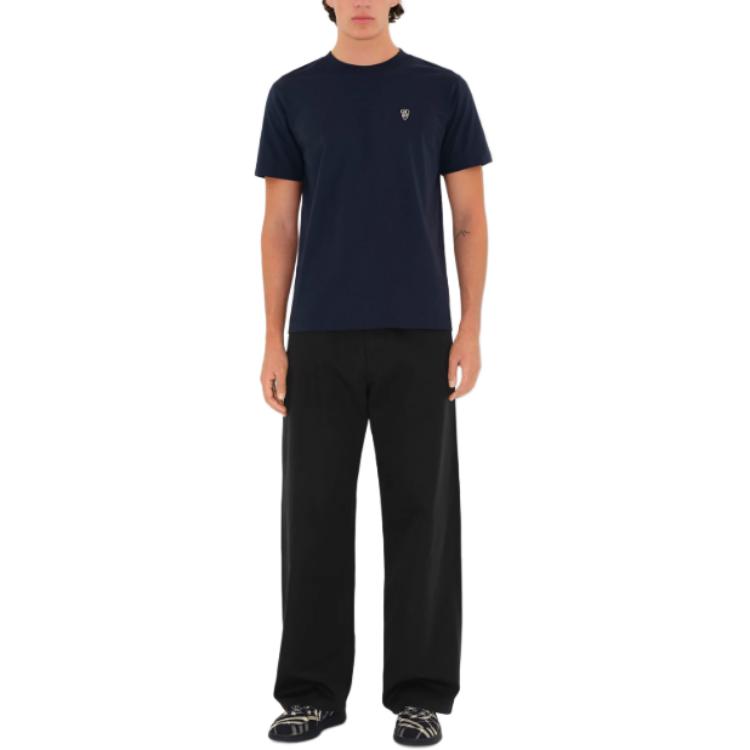 Lookbook 博柏利 纯色标志圆领T恤 深蓝色 80998741