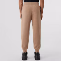 Shop Burberry Solid Logo Embroidered Jogger Knit Sweatpants - Camel. 80609081