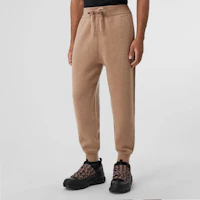 Purchase Burberry Solid Logo Embroidered Jogger Knit Sweatpants - Camel. 80609081