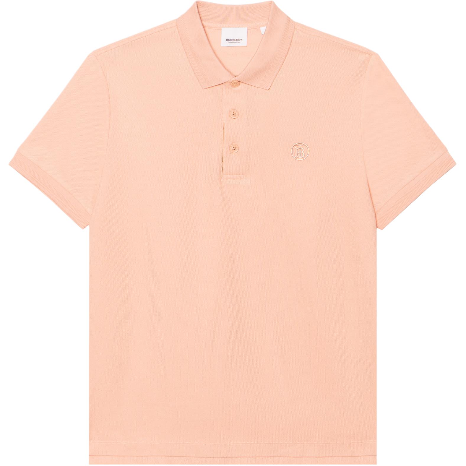 Burberry  Solid Logo Polo Shirt in Peach Pink. 80701681