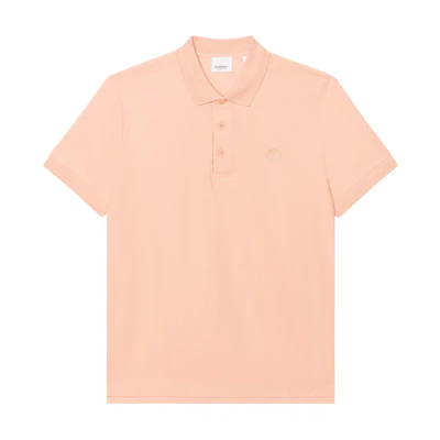 Burberry Solid Logo Polo Shirt in Peach Pink. 80701681