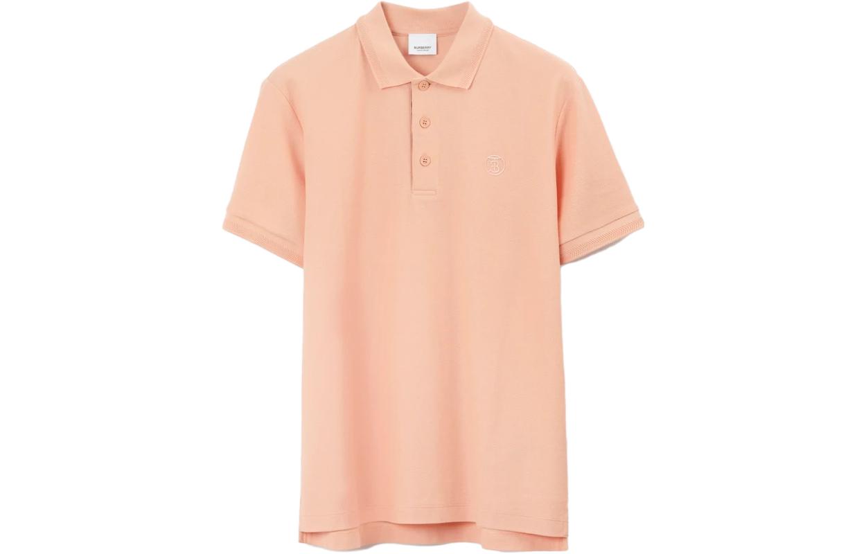 Burberry  Solid Logo Polo Shirt in Peach Pink. 80701681 圖 2
