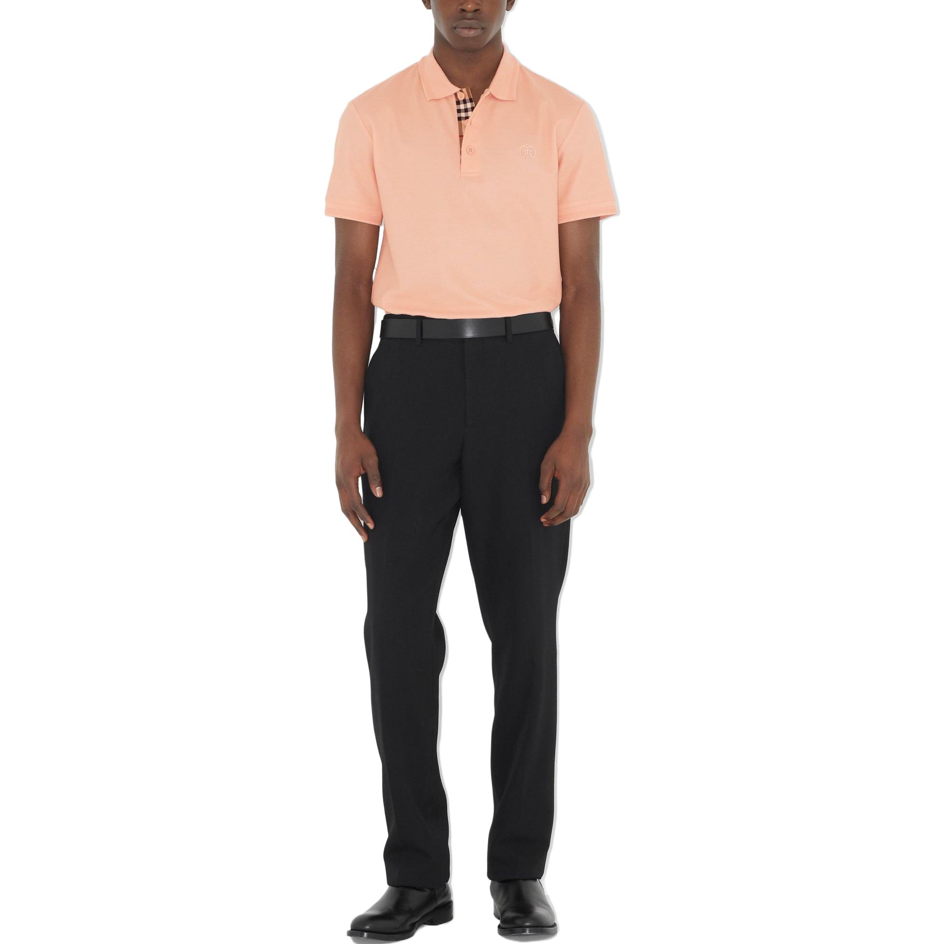 Burberry  Solid Logo Polo Shirt in Peach Pink. 80701681 圖 3