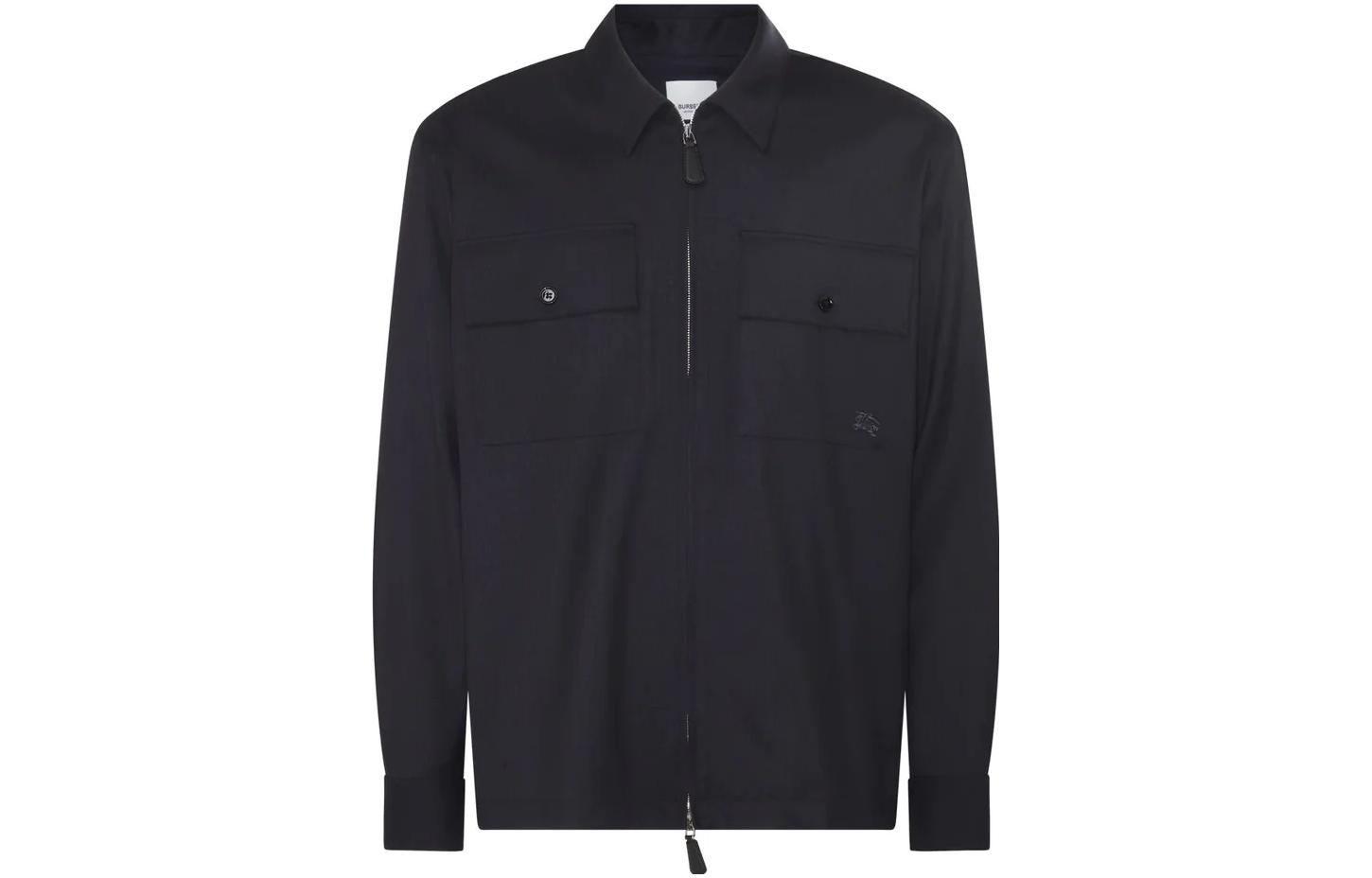 Order Burberry  Solid Logo Zip-Up Navy Shirt 80709711