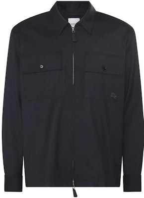 Burberry Solid Logo Zip-Up Navy Shirt 80709711 Order Burberry Solid Logo Zip-Up Navy Shirt 80709711