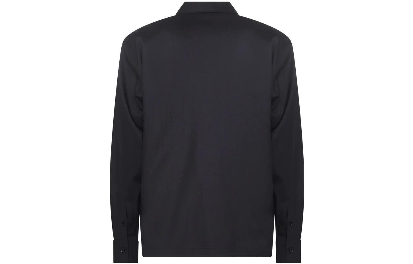 Lookbook Burberry  Solid Logo Zip-Up Navy Shirt 80709711