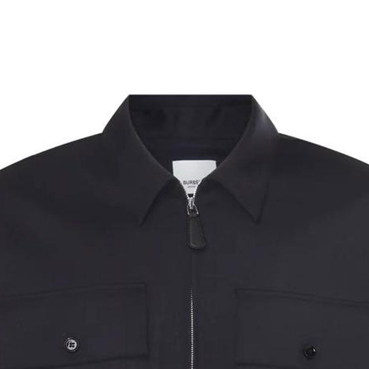 Purchase Burberry  Solid Logo Zip-Up Navy Shirt 80709711